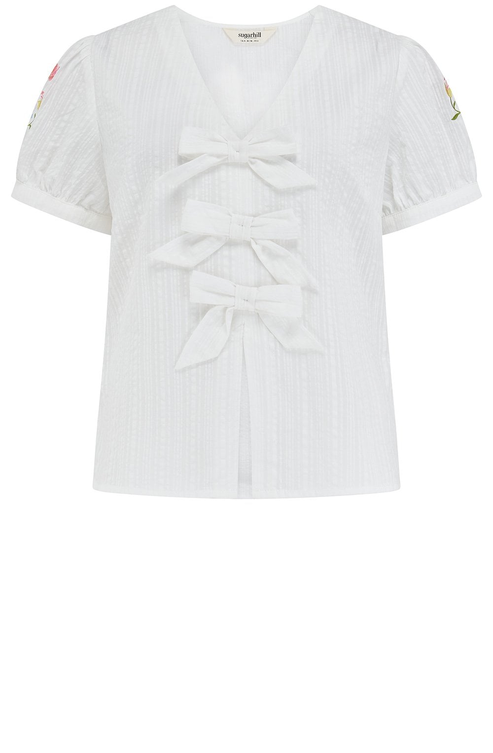 Off White Folk Floral Adaline Bow Top