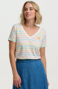 Pastel Stripe V Neck Khloe T Shirt
