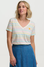 Pastel Stripe V Neck Khloe T Shirt