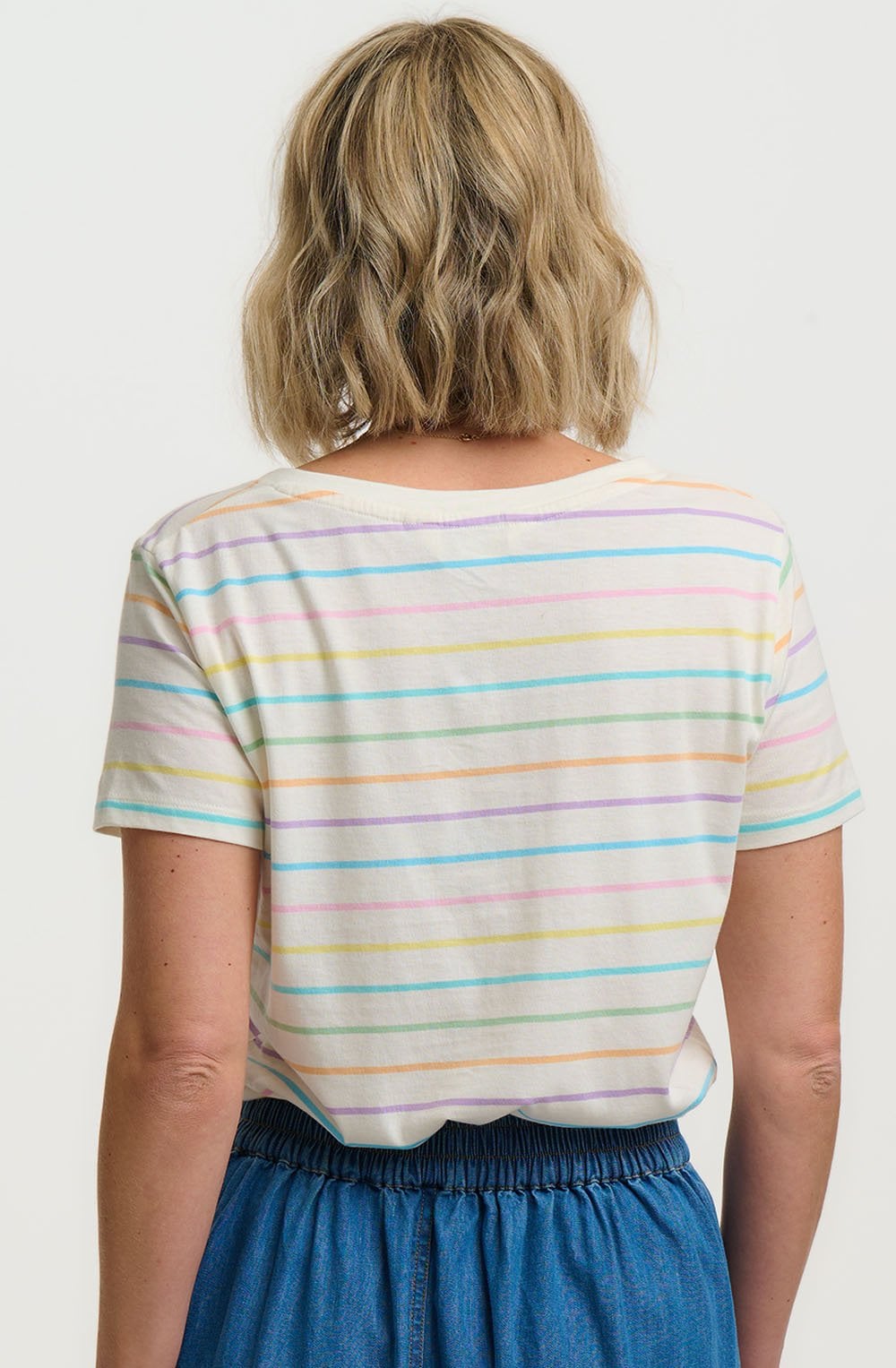 Pastel Stripe V Neck Khloe T Shirt