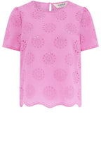 Pink Broderie Anglaise Bonita Summer Blouse