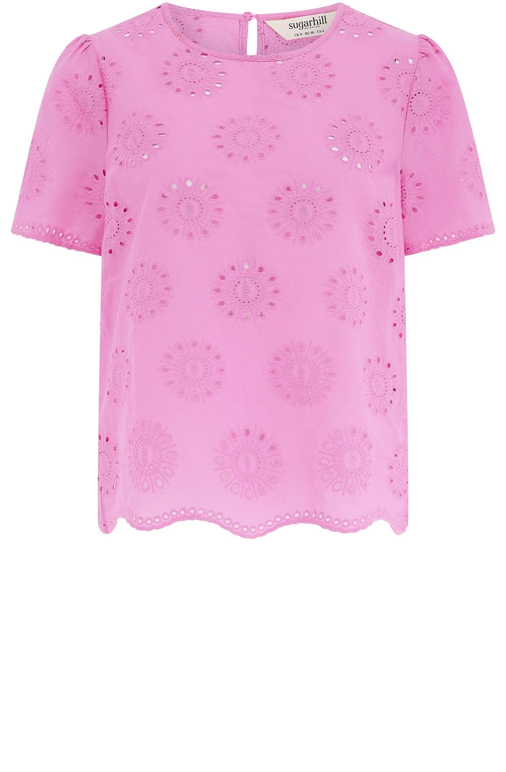 Pink Broderie Anglaise Bonita Summer Blouse