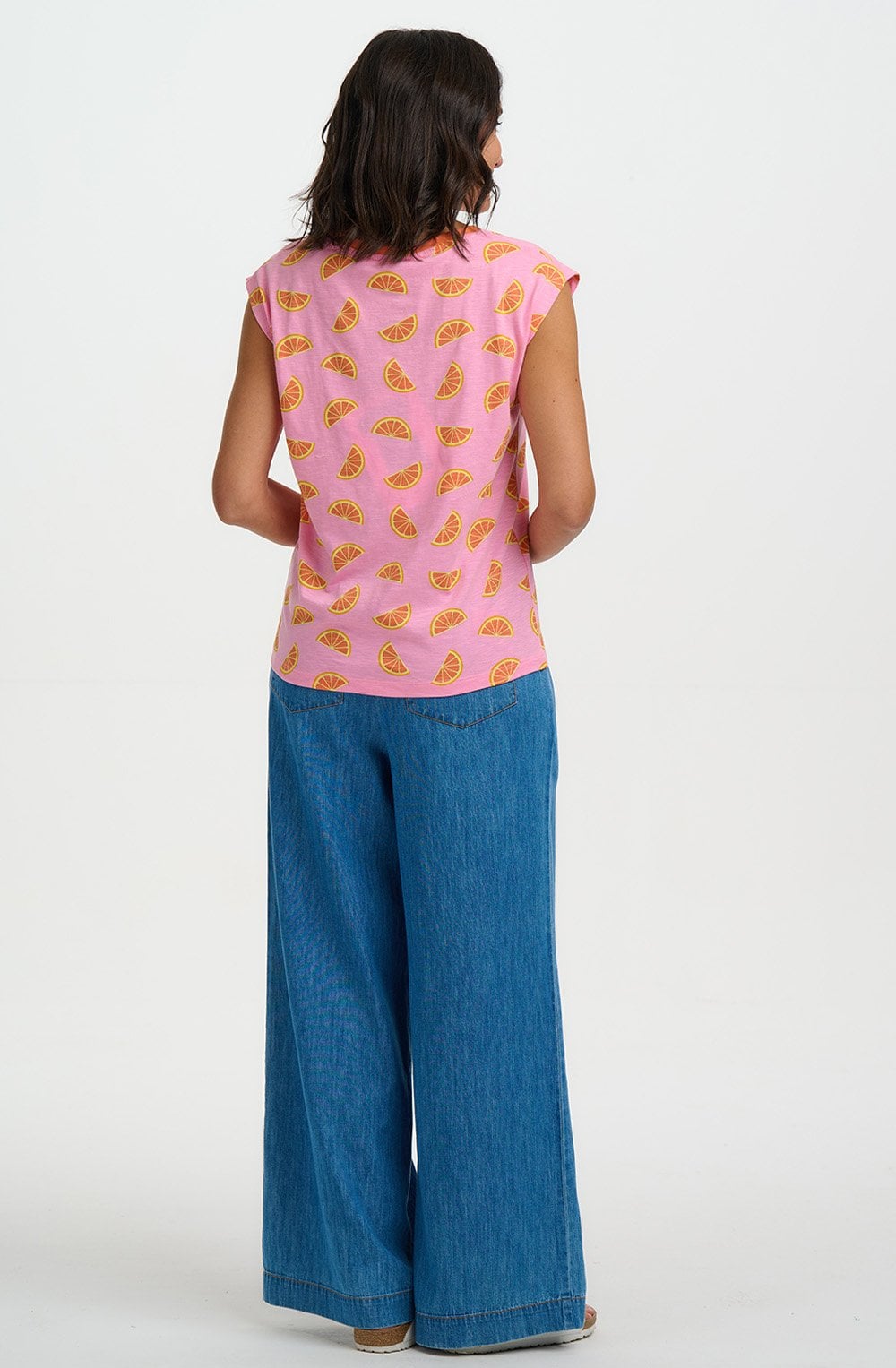 Pink Oranges Relaxed Chrissy Tank T Shirt