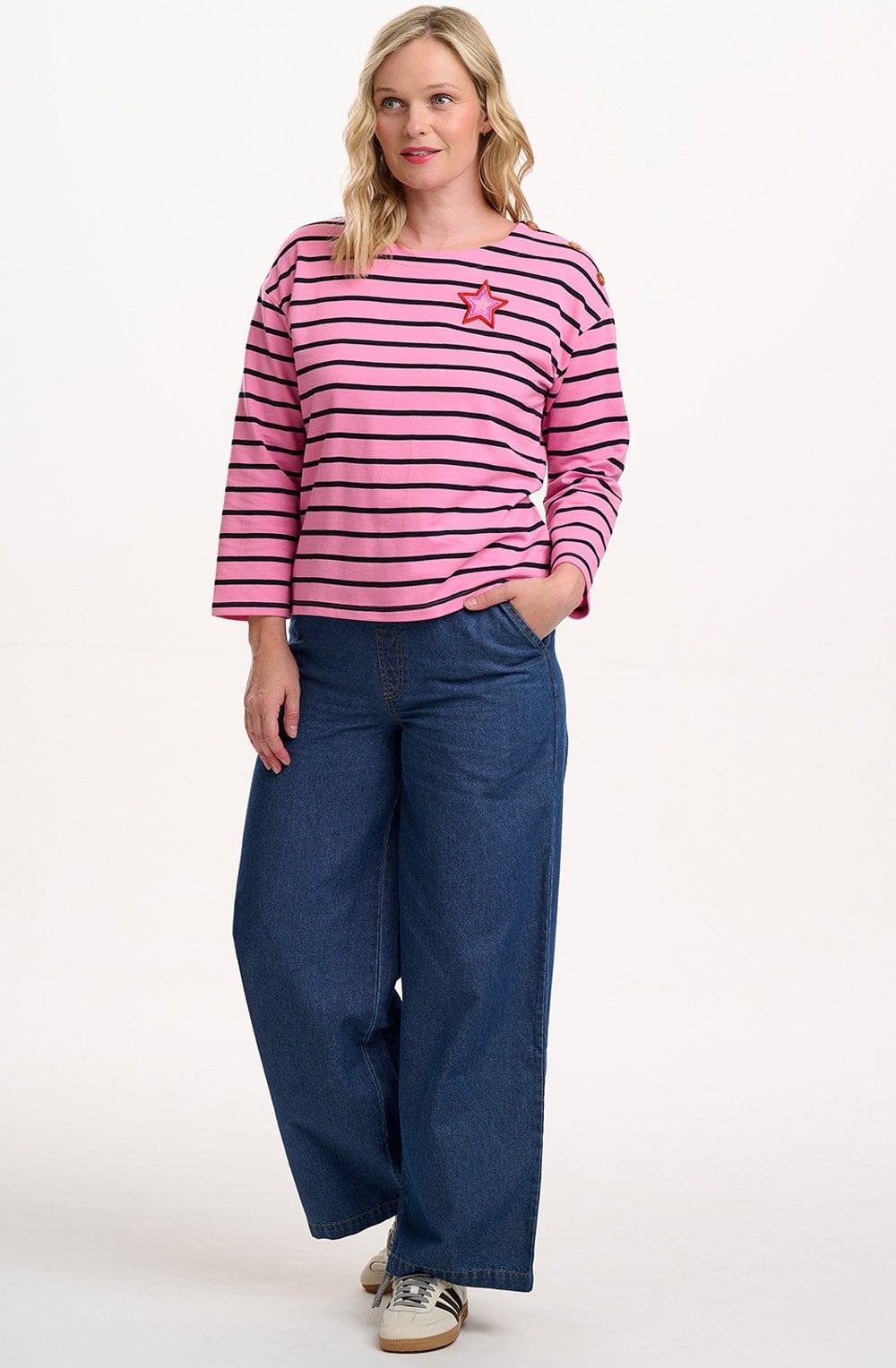 Pink Stripes and Star Celine Breton Top