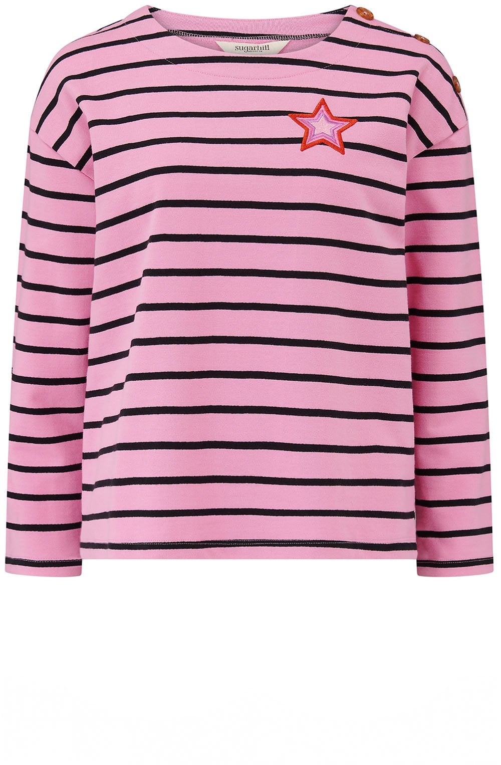 Pink Stripes and Star Celine Breton Top