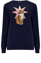 Rita Navy Star Cat Jumper