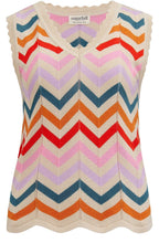 Rosy V Neck Knitted Vest