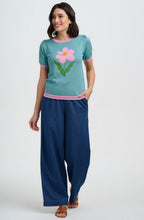 Seafoam Art Flower Dominique Knit Top