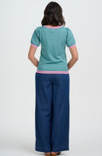 Seafoam Art Flower Dominique Knit Top