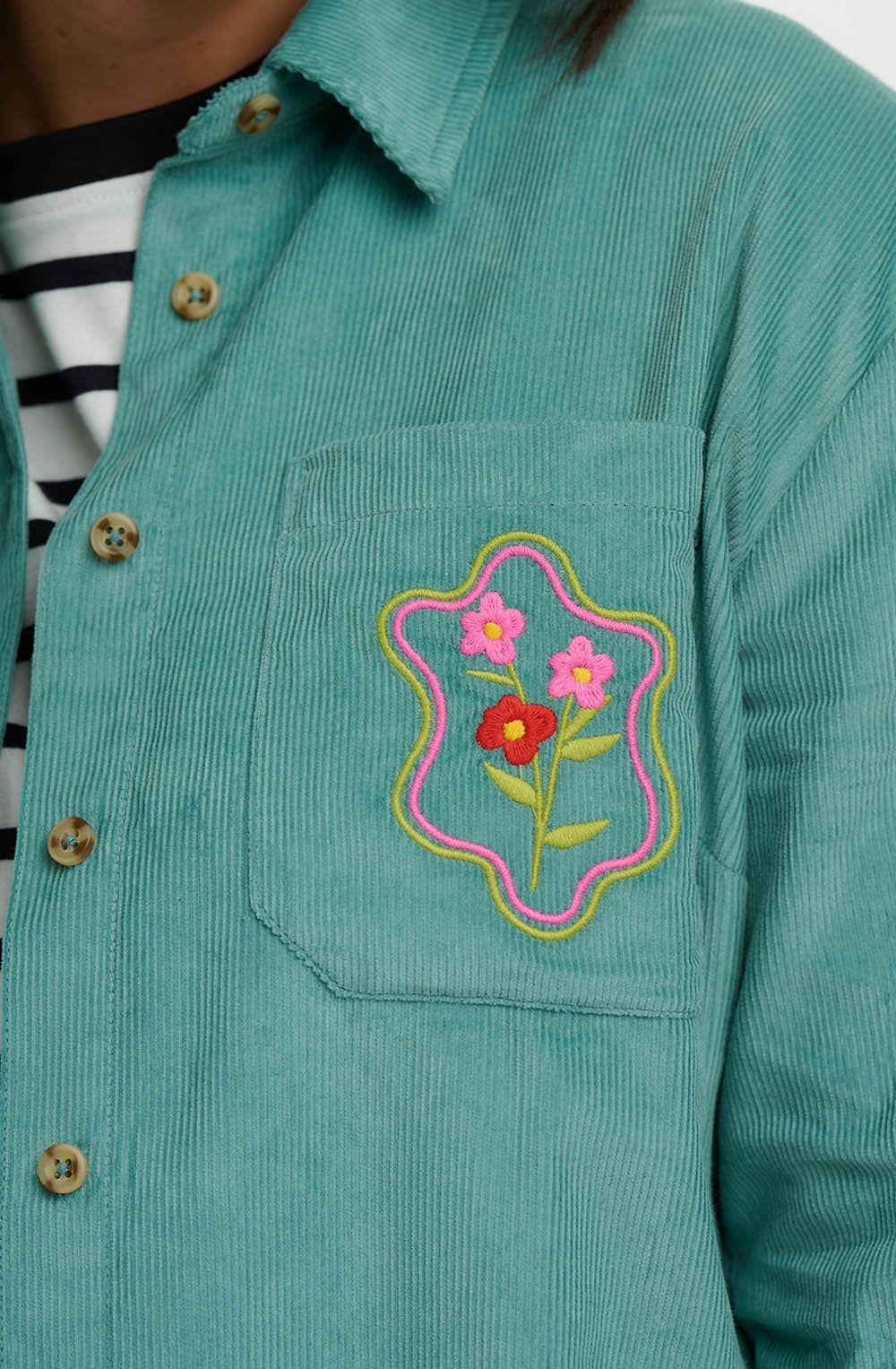 Teal Cord Karina Shirt