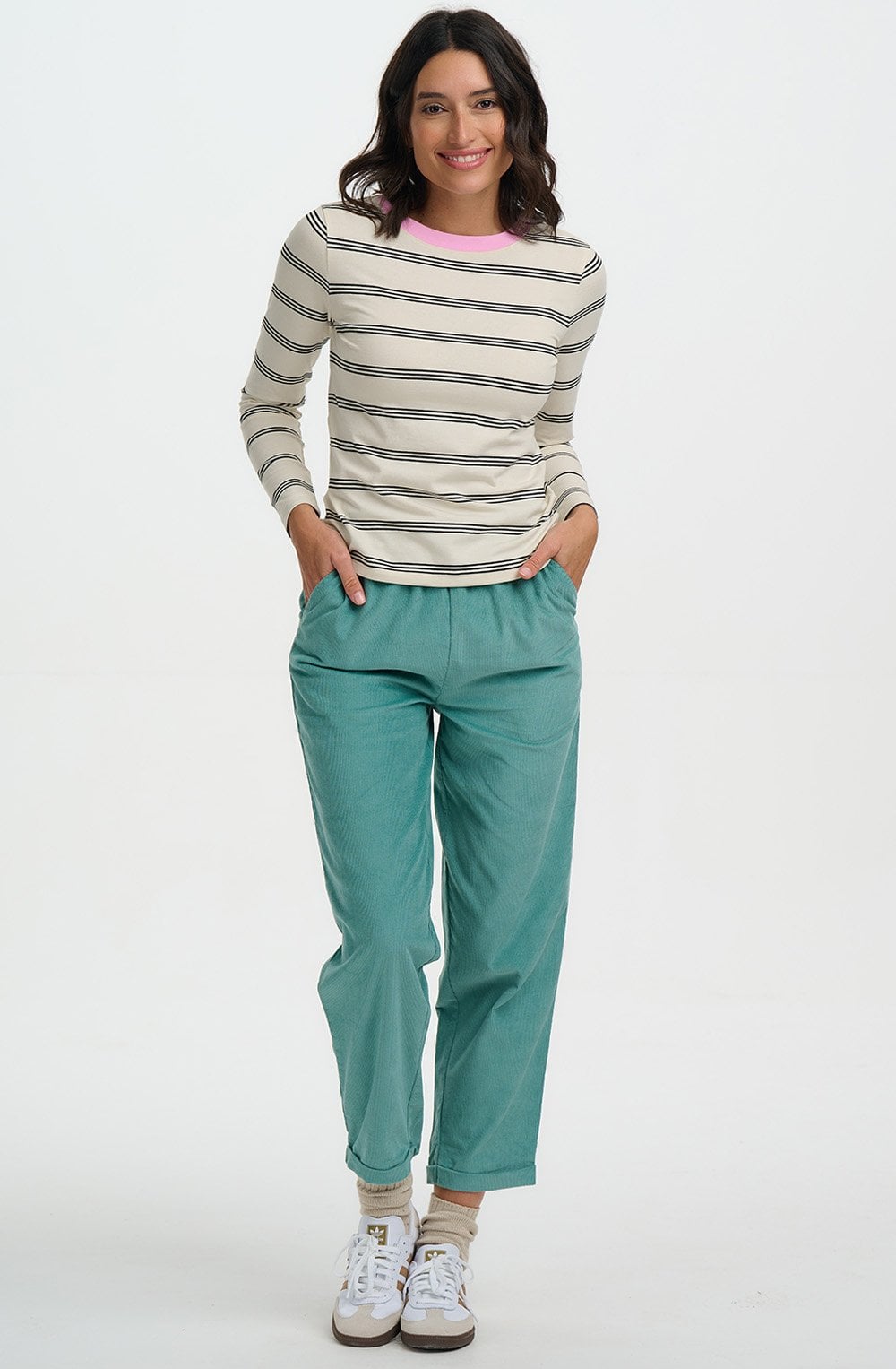 Teal Cord Vonnie Trousers