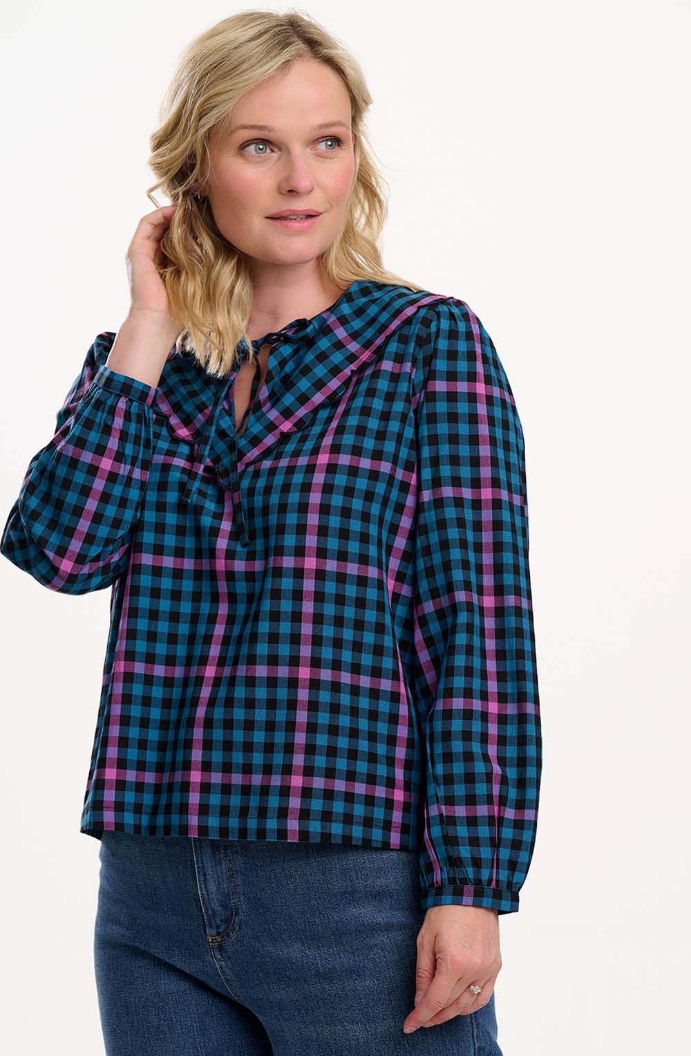 Twilight Gingham Nessie Scallop Collar Blouse