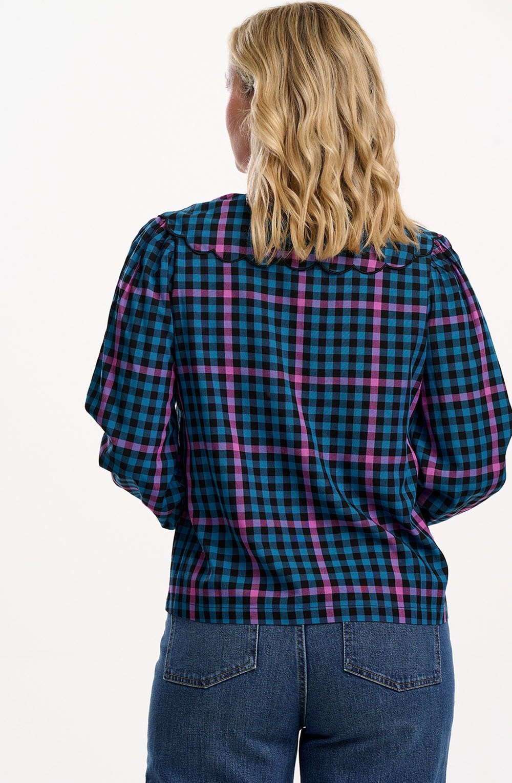 Twilight Gingham Nessie Scallop Collar Blouse