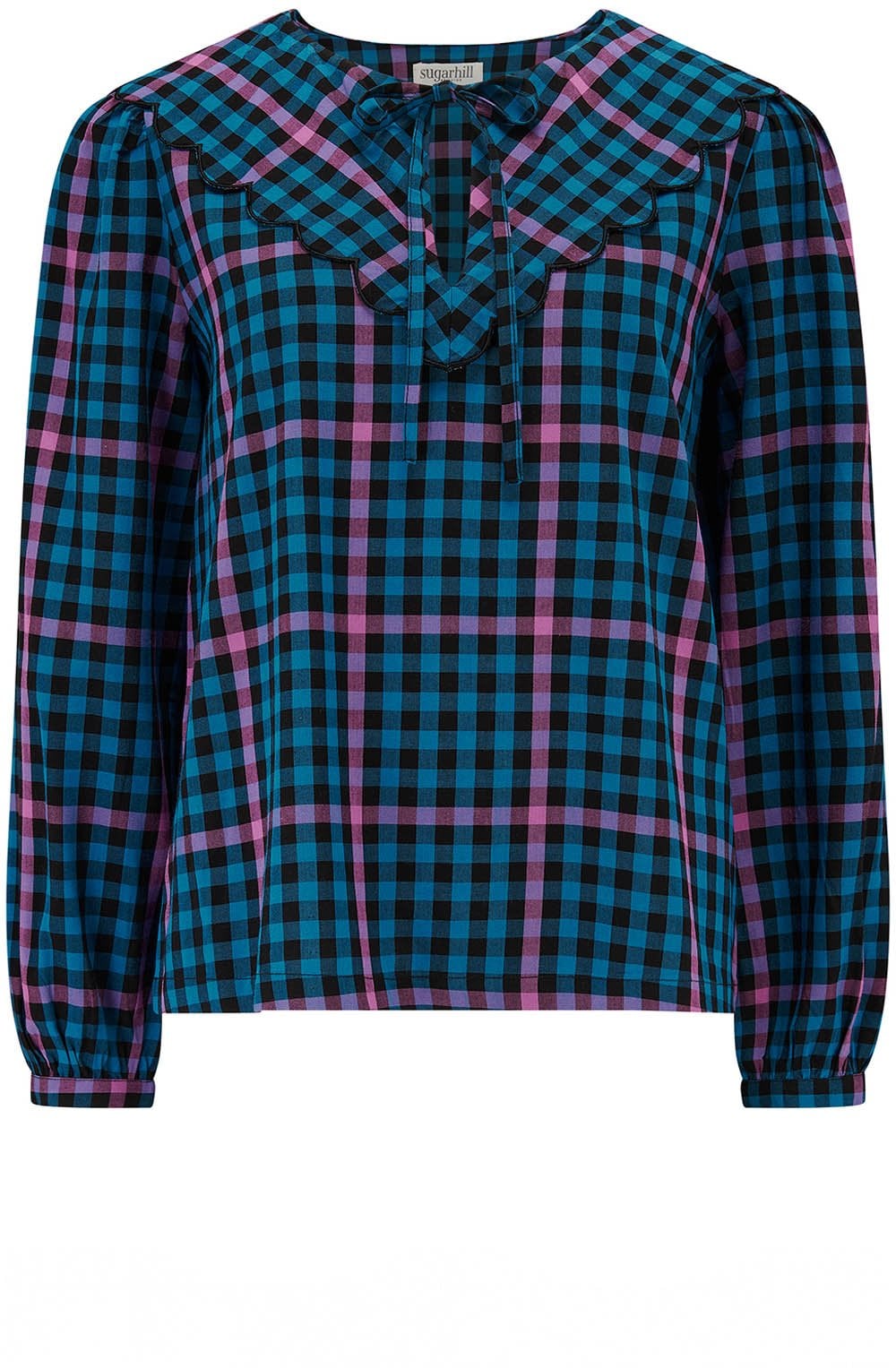Twilight Gingham Nessie Scallop Collar Blouse