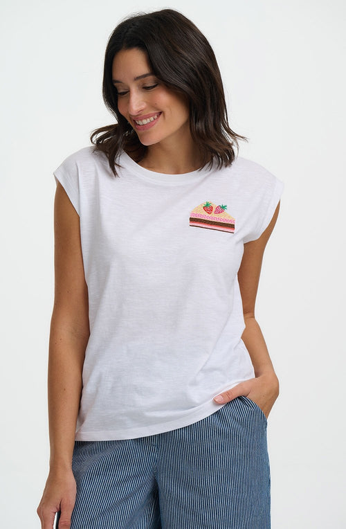 White Chrissy Cake Tank T Shirt