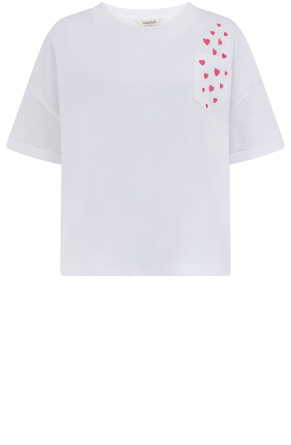 White Cilia Heart Pocket T Shirt