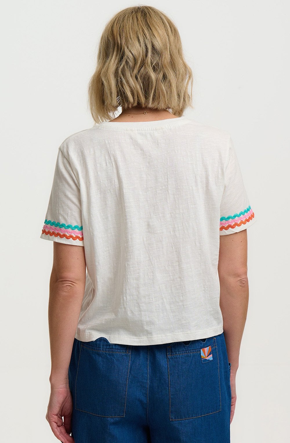 White Ric Rac Trim Shelby Box T Shirt