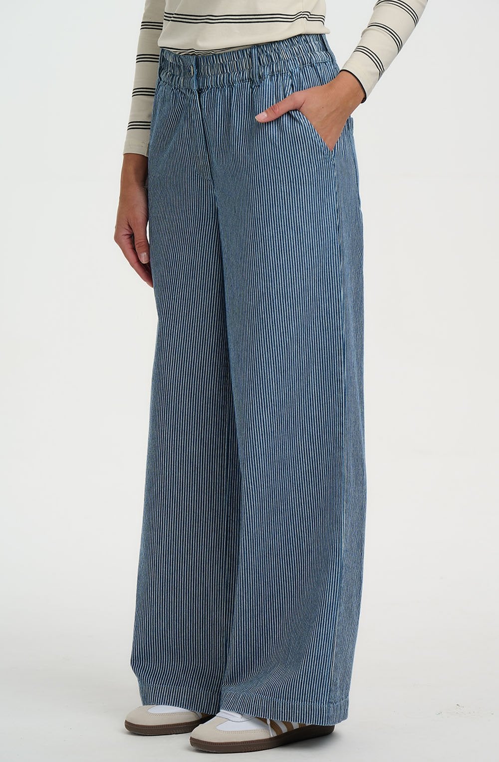 Wide Leg Fine Stipe Fifi Trousers