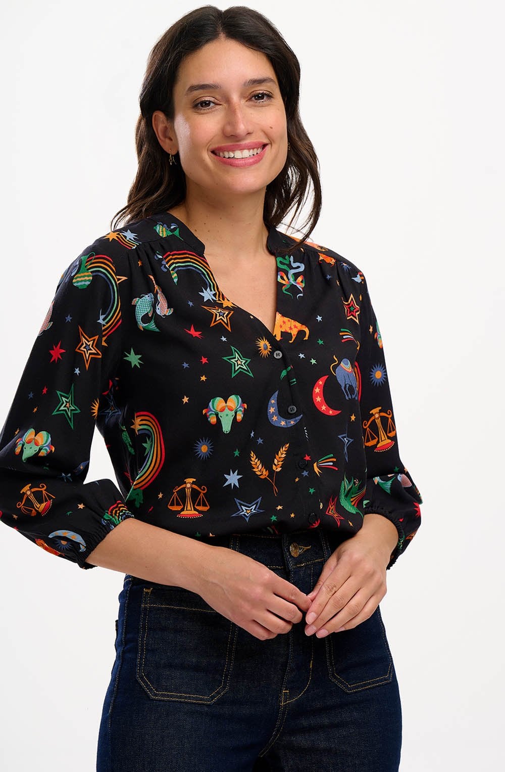 Zodiac and Rainbow Skies Elkie Blouse