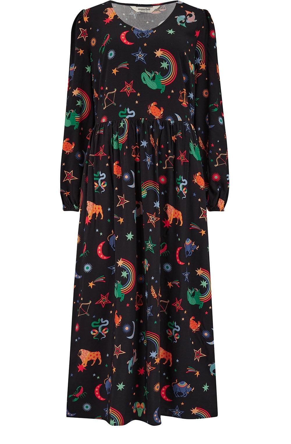 Zodiac and Rainbow Skies Sidney Midi Dress