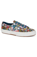 Satin Flower Teal Multi Colour Trainers