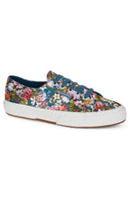 Satin Flower Teal Multi Colour Trainers