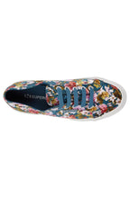 Satin Flower Teal Multi Colour Trainers