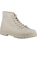 All Beige Canvas Alpina High Top Trainers