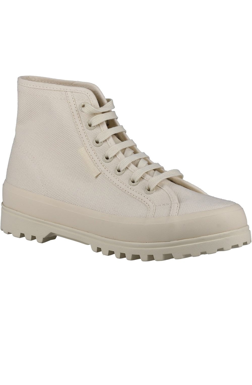 All Beige Canvas Alpina High Top Trainers