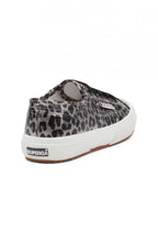 Superga Gunmetal Leopard Trainers