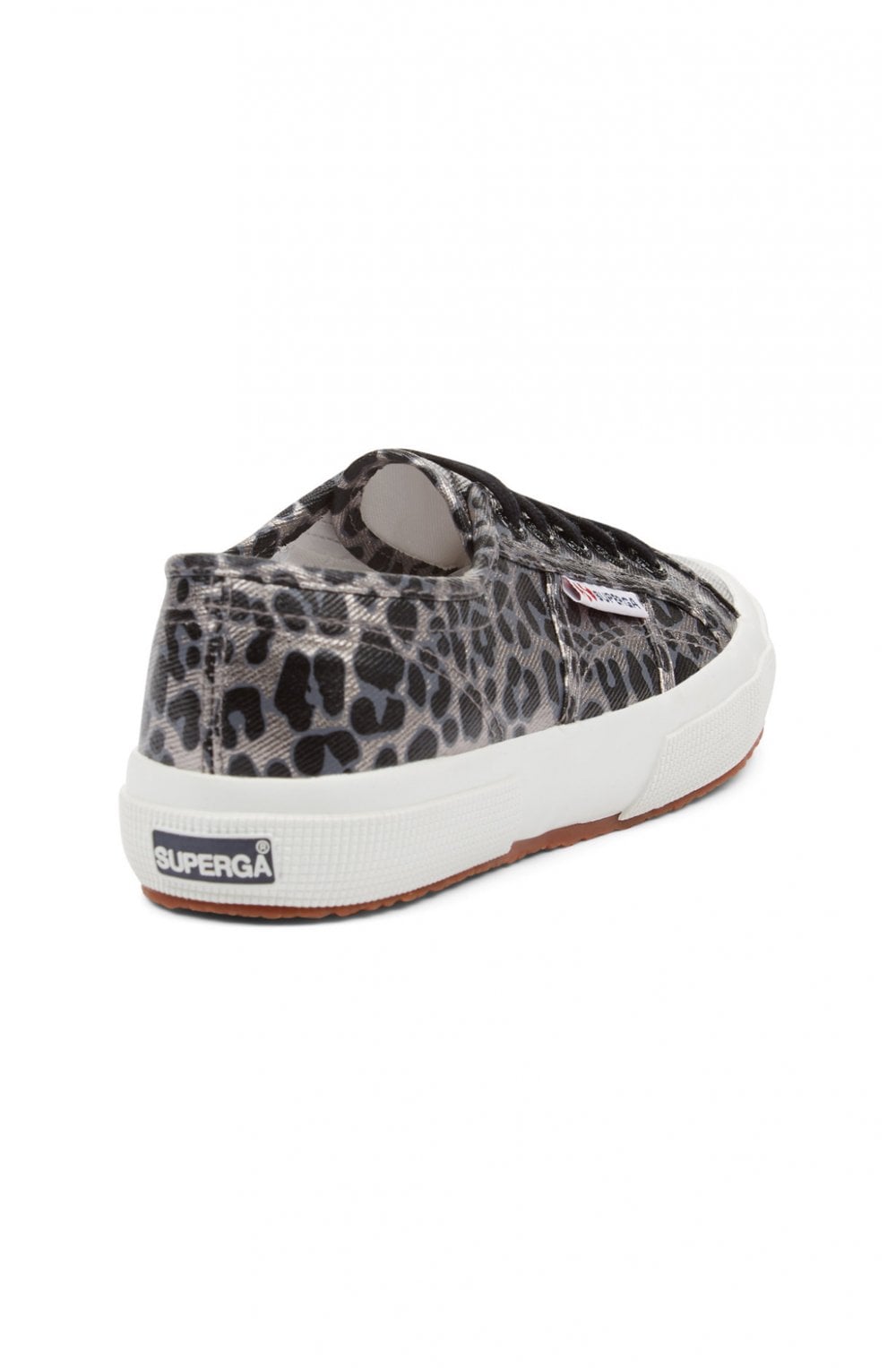 Superga Gunmetal Leopard Trainers