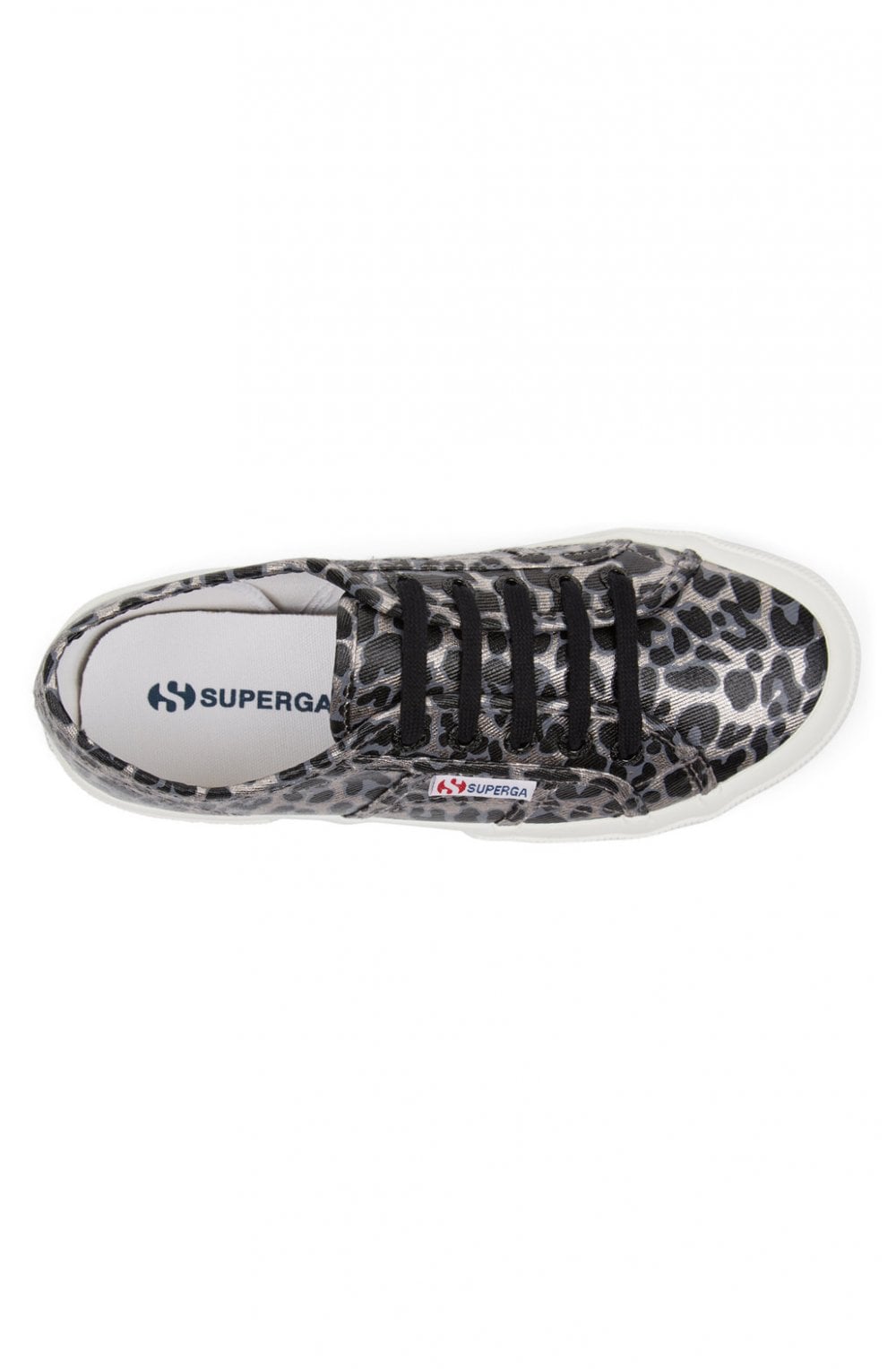 Superga Gunmetal Leopard Trainers