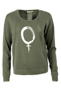 Sweater femme symbol khaki
