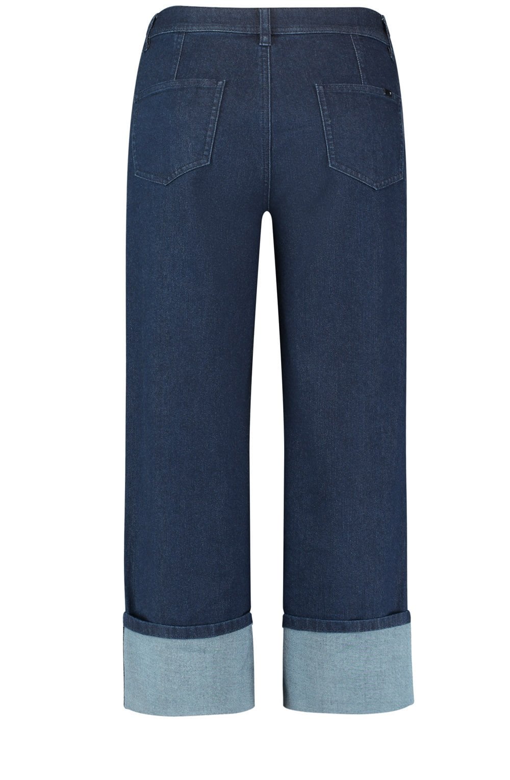 Length Denim Culottes with a Wide Leg