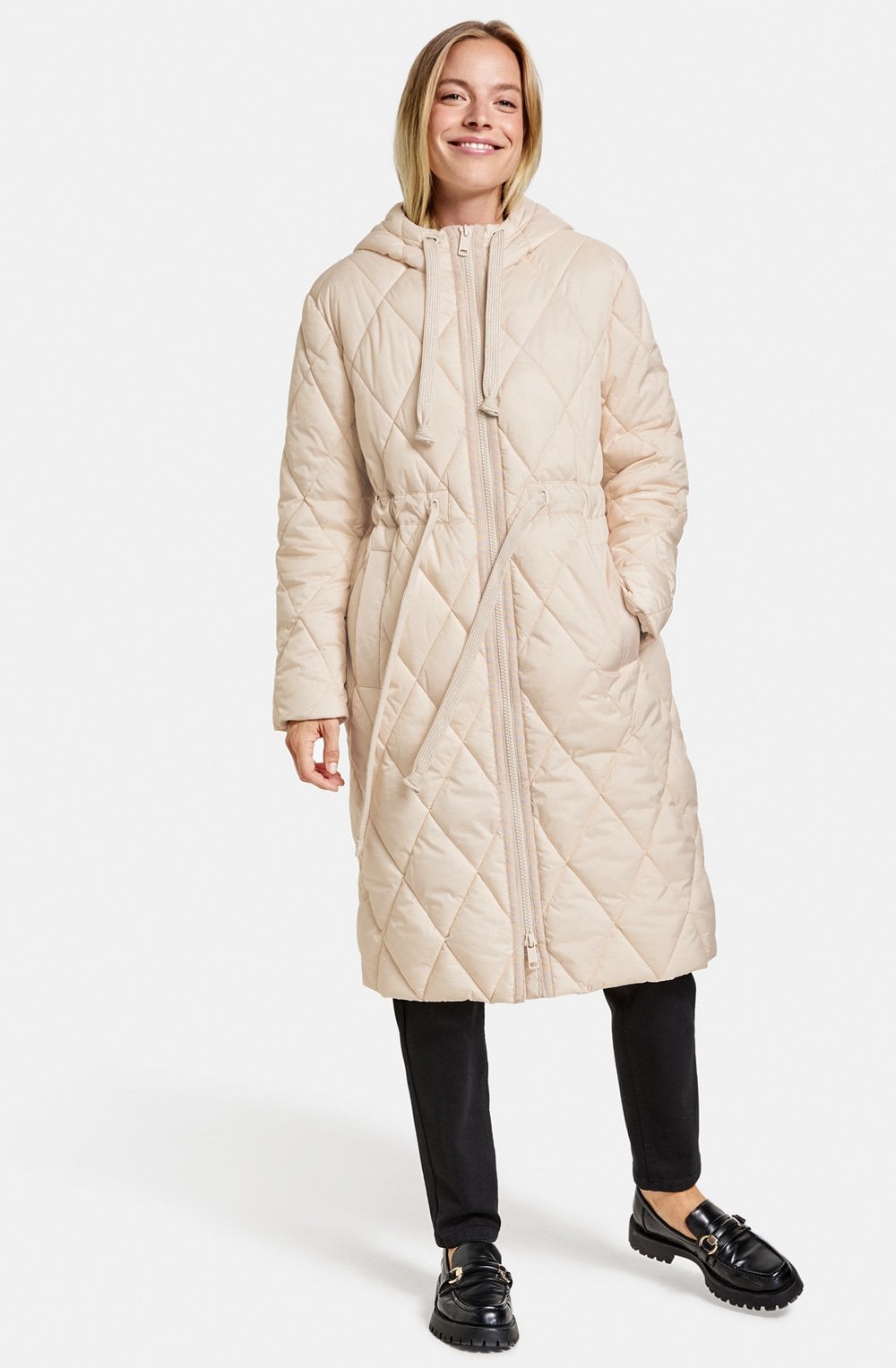 Almond Quilted Coat