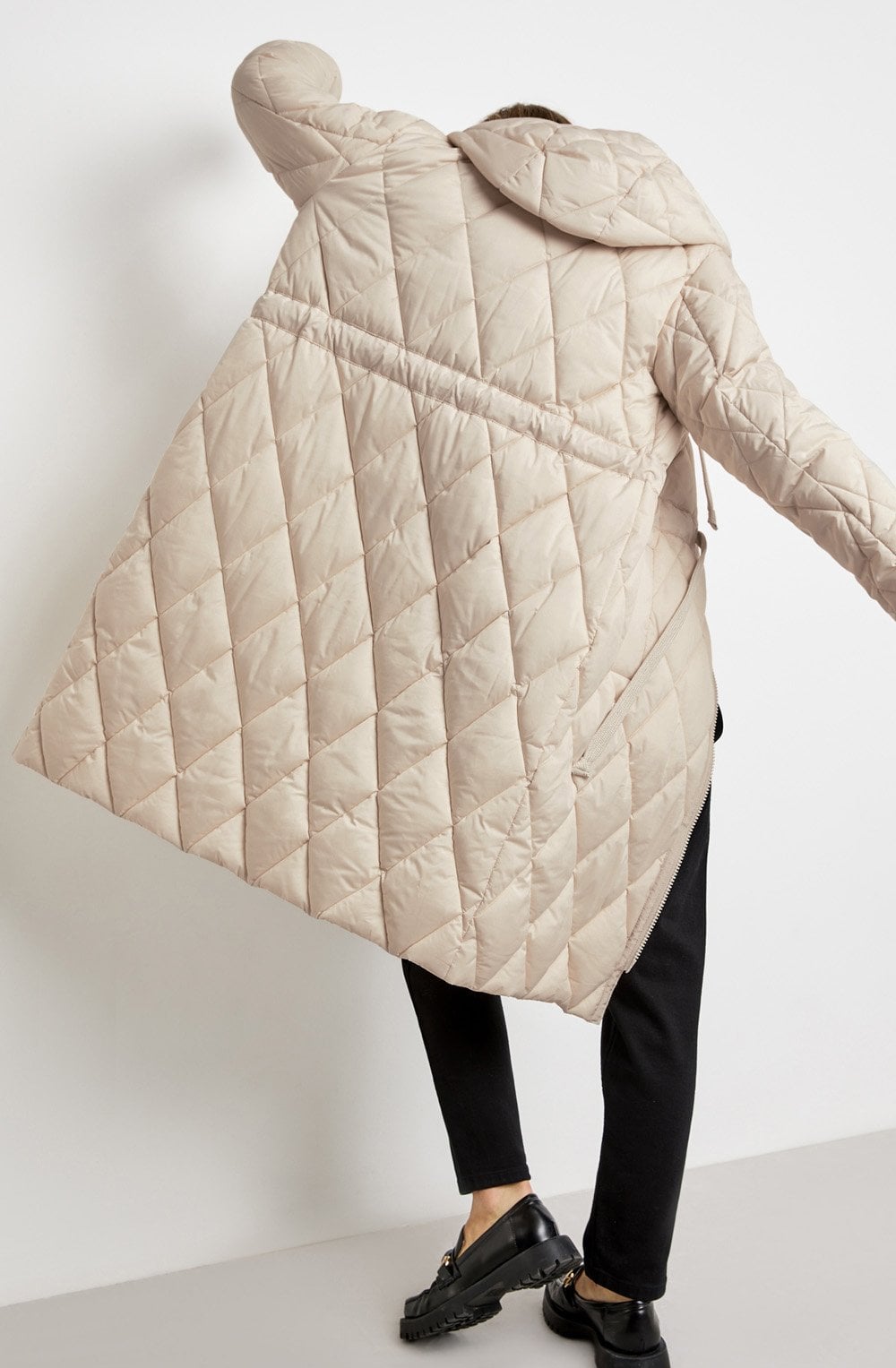Almond Quilted Coat