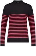 Black and Cherry Red Striped Jumper