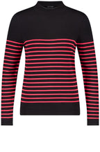 Black and Cherry Red Striped Jumper