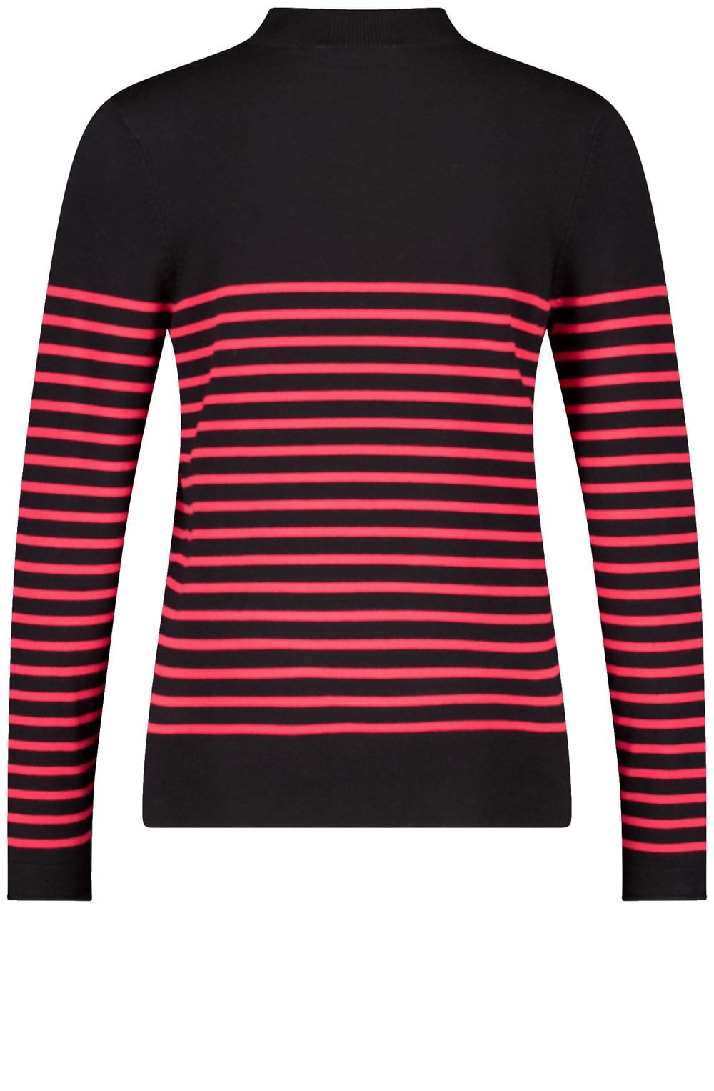 Black and Cherry Red Striped Jumper