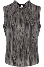 Black and Creme High Neck Silky Blouse