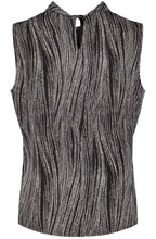 Black and Creme High Neck Silky Blouse