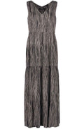 Black and Creme Tiered Maxi Dress