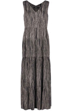 Black and Creme Tiered Maxi Dress