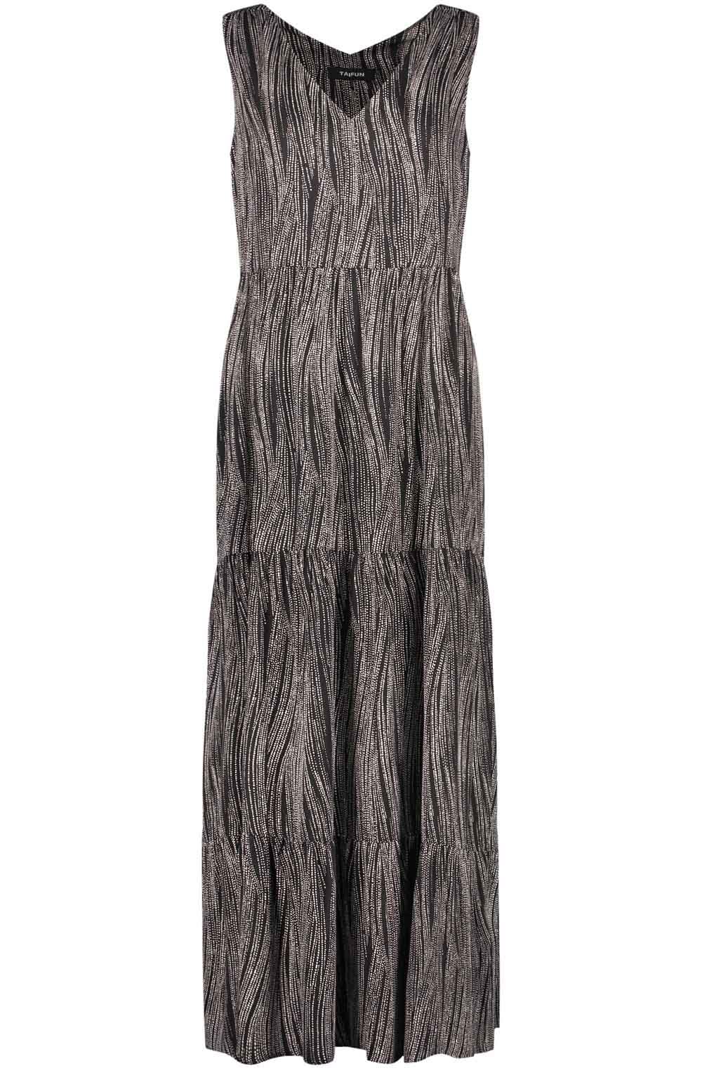 Black and Creme Tiered Maxi Dress