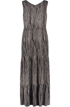 Black and Creme Tiered Maxi Dress