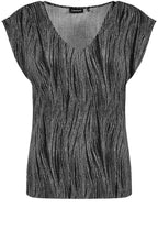 Black and Creme V Neck T Shirt