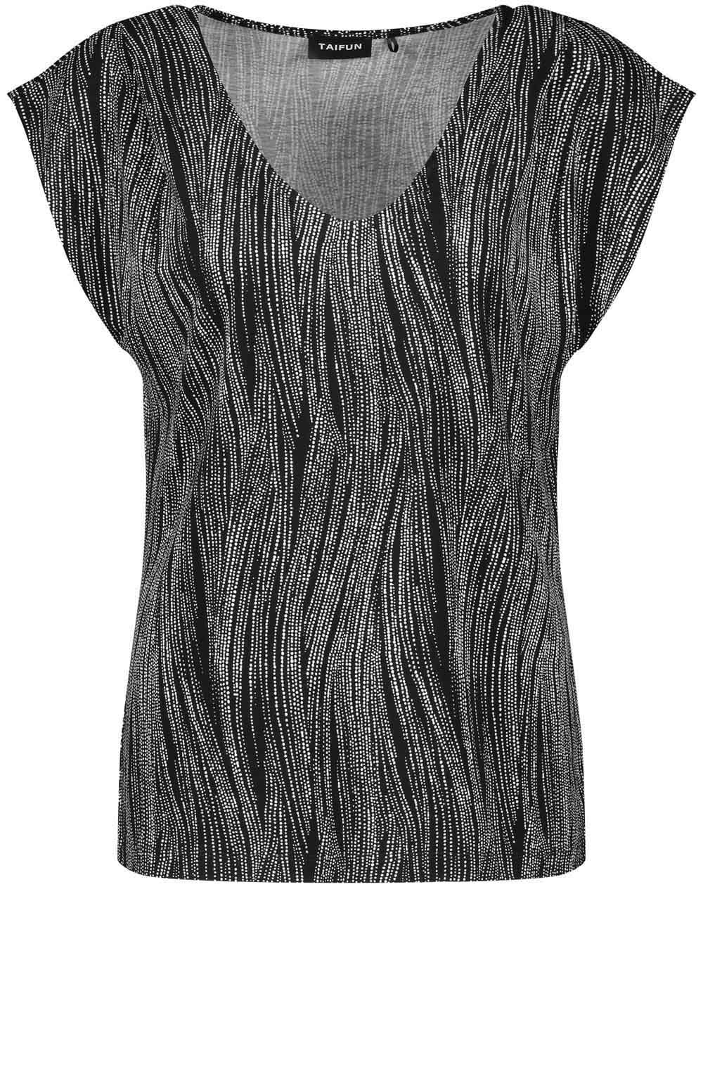 Black and Creme V Neck T Shirt