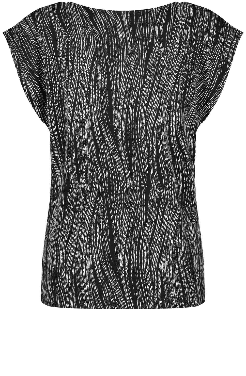 Black and Creme V Neck T Shirt