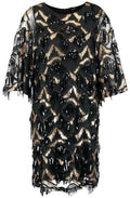 Black and Gold Sequin Dress