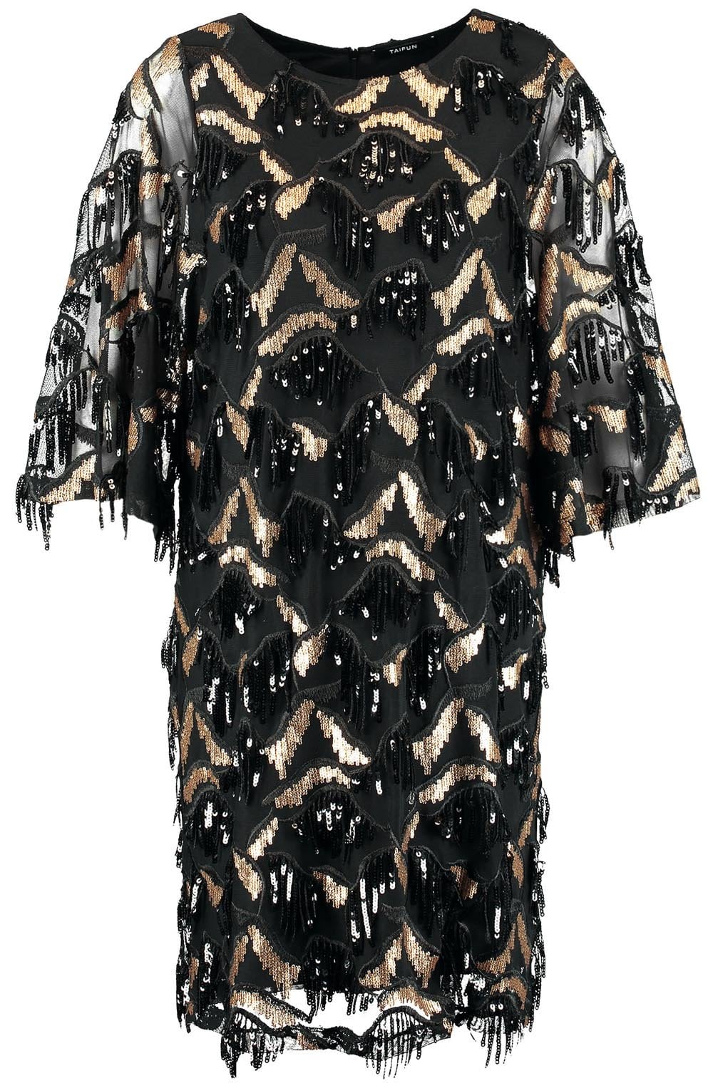 Black and Gold Sequin Dress
